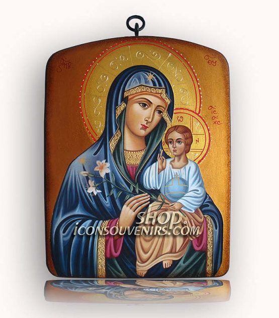 Икона на света Богородица с младенеца - Неувяхващ цвят