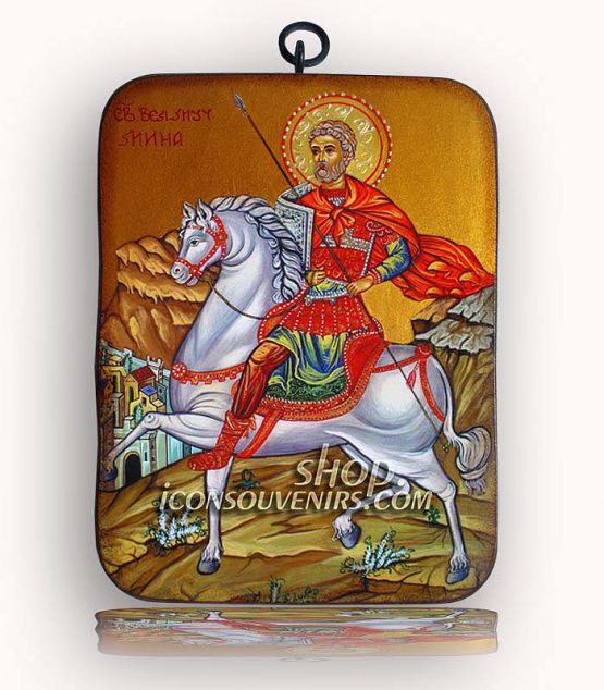Икона на Свети Мина яздещ бял кон