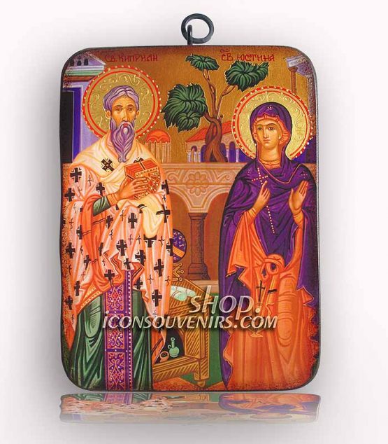 Икона на Свети Киприан и Юстина