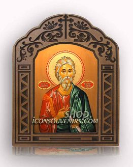 Икона на Свети Андрей Първозвани с дърворезбована рамка
