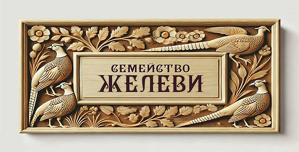 Табелка за врата с орнаменти на цветя и птици